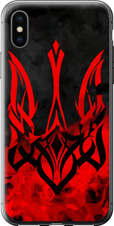 Чехол на iPhone X Герб Украины v2 5312t-1050 (Красный)