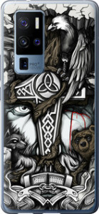 Чехол на Vivo X50 Pro Plus Тату Викинг 4098u-2056 (Серый)