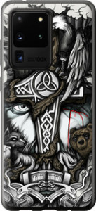 Чохол на Samsung Galaxy S20 Ultra Тату Вікінг 4098t-1831 (Сірий)