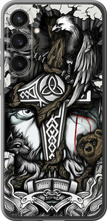 Чехол на Samsung Galaxy S23 FE Тату Викинг 4098u-3136 (Серый)