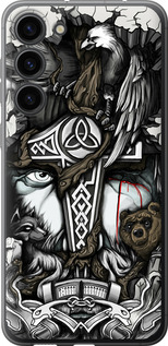 Чехол на Samsung Galaxy S23 Plus Тату Викинг 4098u-2905 (Сірий)