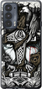 Чехол на Motorola Edge 20 Тату Викинг 4098u-2497 (Серый)
