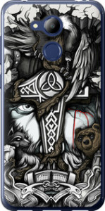 Чехол на Huawei Honor 6C Pro Тату Викинг 4098u-1358 (Серый)
