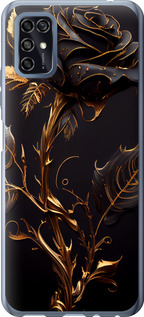 Чехол на ZTE Blade V2020 Smart Роза 3 5552u-2458 (Черный)