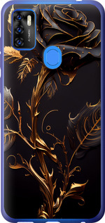 Чехол на ZTE Blade A7S 2020 Роза 3 5552u-2454 (Черный)