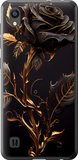 Чехол на ZTE Blade A5 2019 Роза 3 5552u-2109 (Черный)