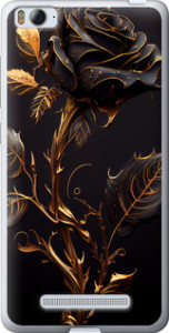 Чехол на Xiaomi Mi4i Роза 3 5552t-177 (Черный) для Xiaomi Mi 4c