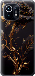 Чехол на Xiaomi Mi 11 Роза 3 5552u-2253 (Черный)
