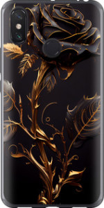 Чехол на Xiaomi Mi Max 3 Роза 3 5552t-1534 (Черный)