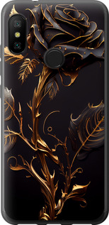 Чехол на Xiaomi Redmi 6 Pro Роза 3 5552u-1595 (Черный)