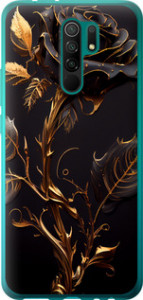 Чехол на Xiaomi Redmi 9 Роза 3 5552u-2019 (Черный)