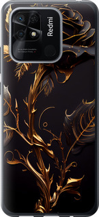 Чохол на Xiaomi Redmi 10C Роза 3 5552u-2591 (Black)