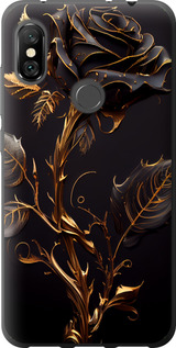 Чехол на Xiaomi Redmi Note 6 Pro Роза 3 5552t-1551 (Черный)