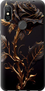 Чехол на Xiaomi Redmi Note 6 Pro Роза 3 5552u-1551 (Черный)
