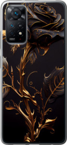 Чехол на Xiaomi Redmi Note 11 Роза 3 5552u-2516 (Черный) для Xiaomi Redmi Note 11 (Global)