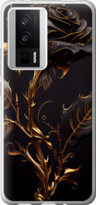 Чехол на Xiaomi Redmi K60 Роза 3 5552u-2973 (Черный) для Xiaomi Redmi K60 Pro
