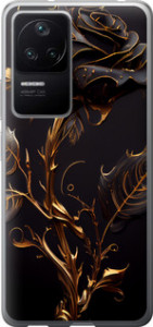 Чехол на Xiaomi Redmi K40S Роза 3 5552u-2582 (Черный)