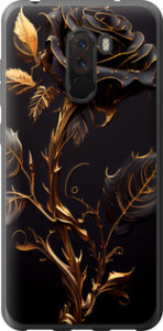 Чехол на Xiaomi Pocophone F1 Роза 3 5552t-1556 (Черный)
