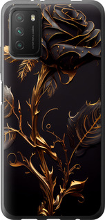 Чехол на Xiaomi Poco M3 Роза 3 5552u-2200 (Черный)