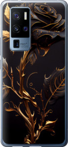 Чехол на Vivo X50 Pro Plus Роза 3 5552u-2056 (Черный)