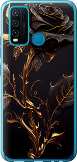 Чехол на Vivo Y30 Роза 3 5552u-2154 (Черный)