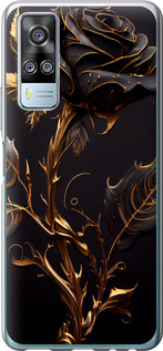 Чехол на Vivo Y51 2020 Роза 3 5552u-2241 (Черный)