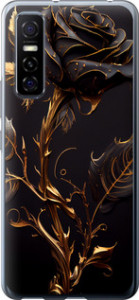 Чехол на Vivo Y73S Роза 3 5552u-2159 (Черный)