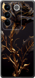 Чехол на Vivo S16 Pro Роза 3 5552u-3123 (Черный)
