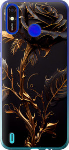 Чехол на Tecno Spark 4 Lite Роза 3 5552u-2425 (Black)