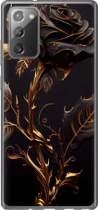Чехол на Samsung Galaxy Note 20 Роза 3 5552t-2036 (Черный)