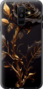 Чехол на Samsung Galaxy A6 Plus 2018 Роза 3 5552t-1495 (Черный)