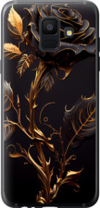 Чехол на Samsung Galaxy A6 2018 Роза 3 5552t-1480 (Черный)