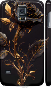Чехол на Samsung Galaxy S5 Duos SM G900FD Роза 3 5552m-62 (Черный)