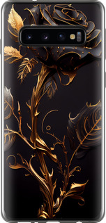 Чехол на Samsung Galaxy S10 Роза 3 5552u-1640 (Черный)