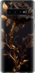 Чехол на Samsung Galaxy S10 Роза 3 5552u-1640 (Черный)
