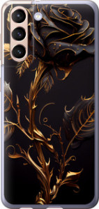 Чехол на Samsung Galaxy S21 Роза 3 5552u-2114 (Черный)