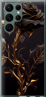 Чехол на Samsung Galaxy S22 Ultra Роза 3 5552u-2500 (Черный)