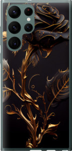 Чехол на Samsung Galaxy S22 Ultra Роза 3 5552u-2500 (Черный)