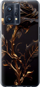 Чехол на Realme 9 Pro Plus Роза 3 5552u-2596 (Черный) для Realme 9 Pro+