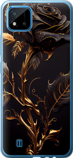 Чехол на Realme C11 2021 Роза 3 5552t-2485 (Черный)