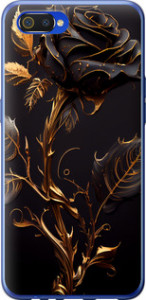 Чохол на Realme C2 Роза 3 5552u-1852 (Чорний)