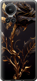 Чехол на Oppo Reno10 Pro Роза 3 5552u-3109 (Черный)