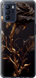 Чехол на Oppo Reno6 Z Роза 3 5552u-2477 (Черный)