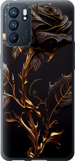 Чехол на Oppo Reno6 5G Роза 3 5552u-2651 (Черный)