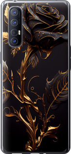 Чохол на Oppo Reno 3 Pro Роза 3 5552u-1878 (Чорний)
