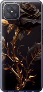 Чехол на Oppo A92S Роза 3 5552u-1926 (Черный)