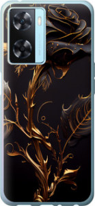 Чехол на Oppo A57s Роза 3 5552u-2931 (Черный)