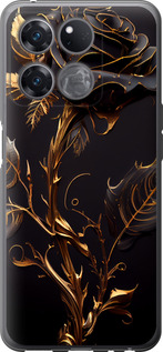 Чехол на OnePlus Ace Racing Роза 3 5552u-2955 (Черный)