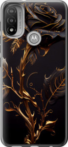 Чехол на Motorola E20 Роза 3 5552u-2509 (Черный)