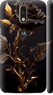 Чехол на Motorola MOTO G4 PLUS Роза 3 5552m-953 (Черный)